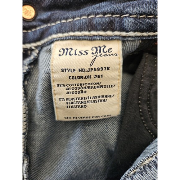 Miss Me Signature Rise Bootcut Dark Wash Women's Size 28 Embellished Embroidered - Picture 6 of 11